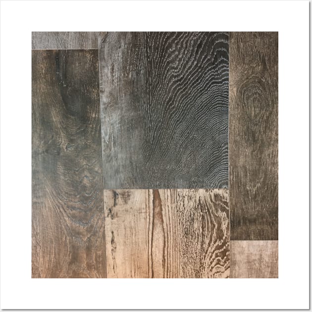 Rustic western country farmhouse chic brown barn wood Wall Art by Tina